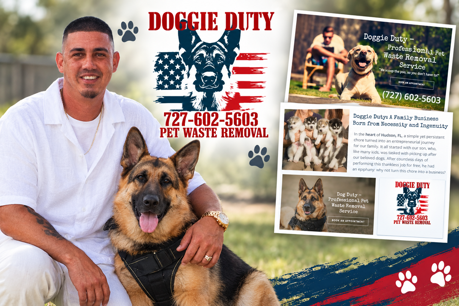 Doggie Duty brand collage